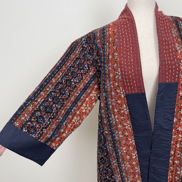 Indigowares Jacket Womens Medium Brown Artsy‎ Hippie Boho Indie Open Layering - Picture 6 of 16